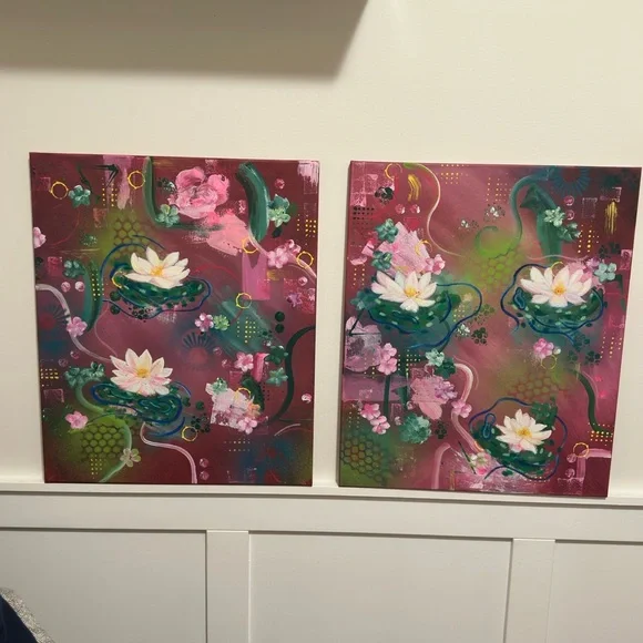 Hand Painted Abstract Art - Picture 1 of 2